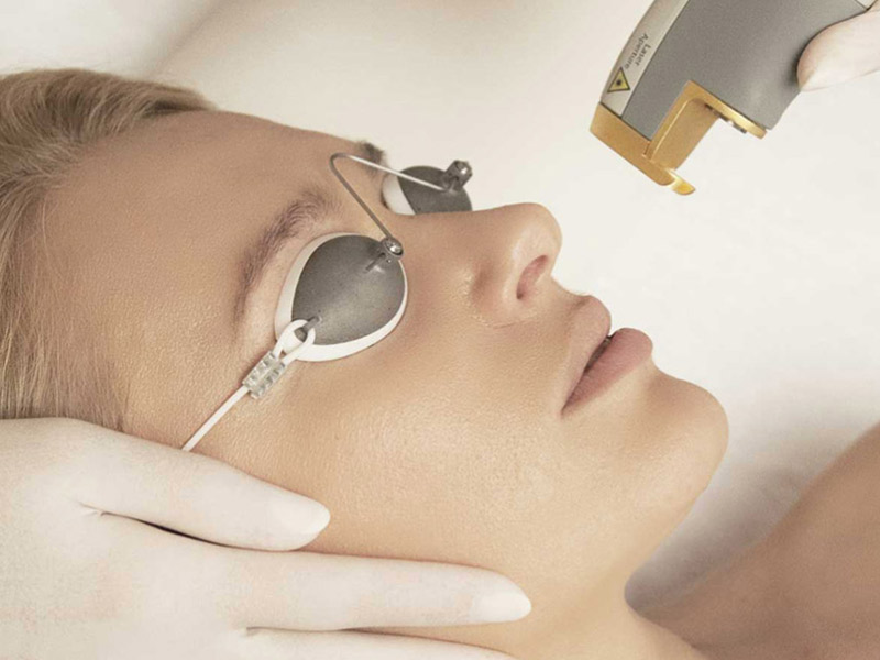 A girl having a face treatment