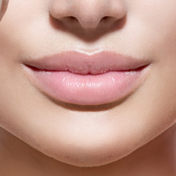 closeup of woman's full lips