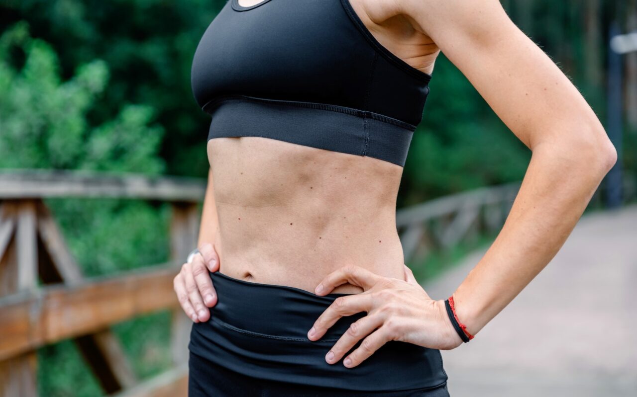 closeup of woman with toned waist