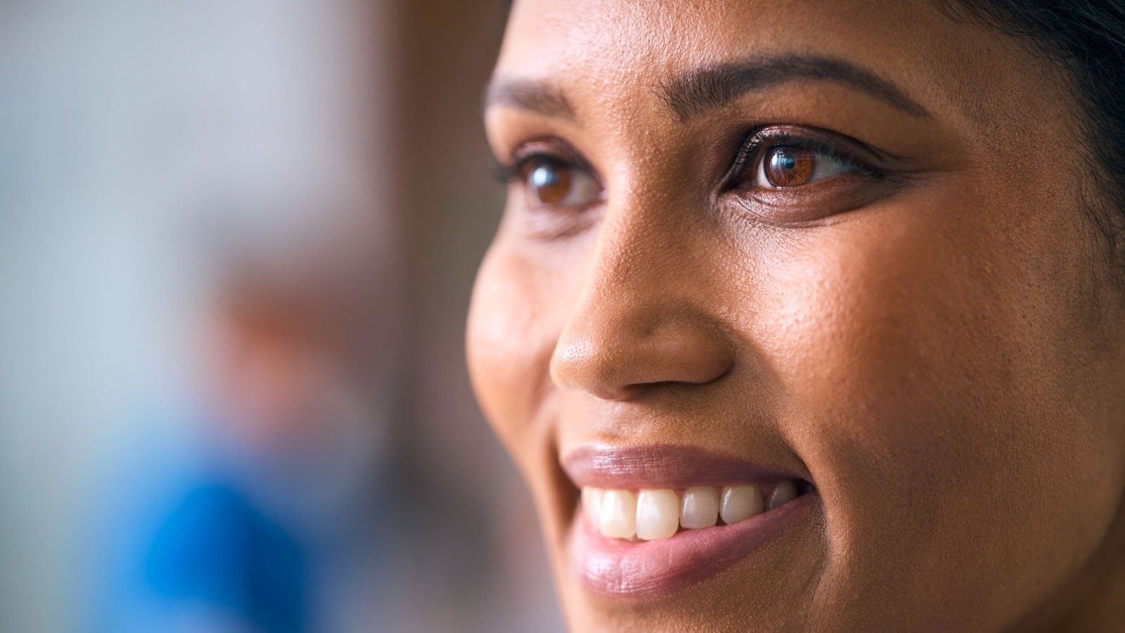 closeup of woman's face